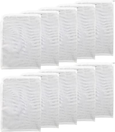 Herbruikbare netfilterzakken van nylon met ritssluiting - 10 stuks voor hars- en koolfilters (15 x 20 cm)
