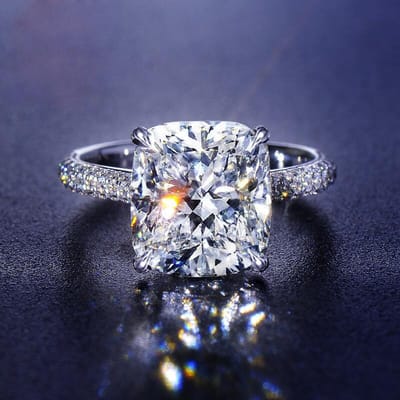 Moissaniet Imitatie Diamanten Ring voor Vrouwen  Koper Geplatineerd Platina High Carbon Diamanten Ring  Niutou Diamanten Ring No. 8 gray