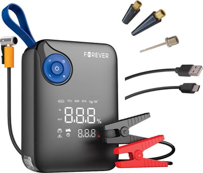 Forever 4 in 1 Acculader / Jump Starter met Luchtcompressor 7200mAh Zwart/Blauw