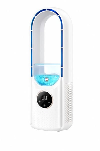 Velmio - Mini Airco - Elektrische Ventilatoren - Ventilator - Bladerloze Luchtkoeler - Mini Luchtbevochtiger - 6 Snelheden - Wit