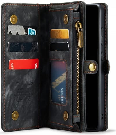 CaseMe 008 Book Case en Back Cover Geschikt voor Samsung Galaxy S22 Hoesje Zwart