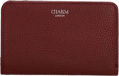 Charm London Washington Portemonnee - 100% Leer - Leren Tas - Bordeaux rood