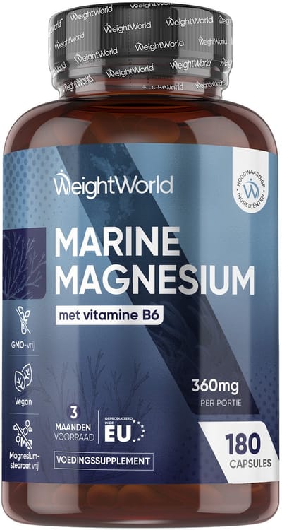 WeightWorld Magnesium Oxide capsules - 360 mg - Met Vitamine B6 - 3 maanden voorraad - Vegan - Gemaakt in de Europese Unie