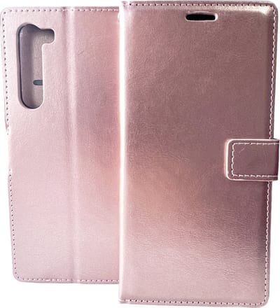 Bookcase Geschikt voor: Motorola Moto Edge Plus - Rose Goud - portemonnee hoesje