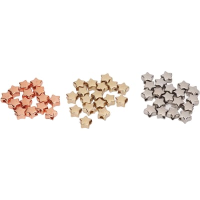 50 Pièces Perles pour Fabrication de Bijoux Forme Étoile Environ 0,5 Diamètre 3 Couleurs Plastique Durable Largement Utilisées beige