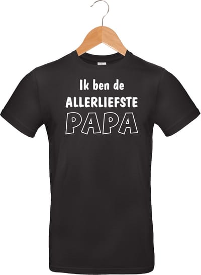 Mannen T-shirt  - Ik ben de allerliefste Papa - zwart - maat S