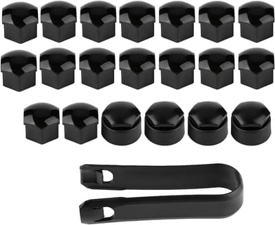 Wielschroefafdekkingen voor Autowielen - Set van 20 stuks - 17 mm - Diefstalbeveiliging - Zwart