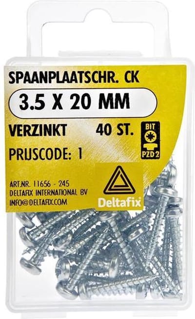 Spaanplaatschroeven Clinderkop Pozidriv Verzinkt 3.5x20mm