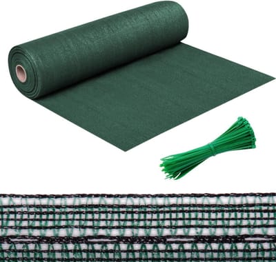 GARDENIX Hekscherm, inkijkbescherming voor tuinhek en balkonleuningen met kabelbinders, 1,5x25m, groen