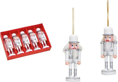 5x stuks kersthangers notenkrakers poppetjes/soldaten 11 cm - Kerstversiering/boomversiering - kerstornamenten