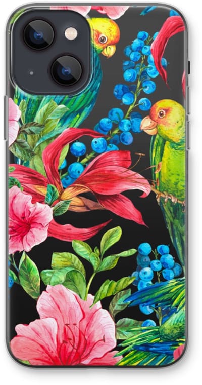 Case Company® - Hoesje geschikt voor iPhone 13 mini hoesje - Papegaaien - Soft Cover Telefoonhoesje - Bescherming aan alle Kanten en Schermrand