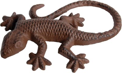 Elegante gietijzeren decoratieve salamander, salamanderfiguur, sculptuur, salamanderdecoratie, afmetingen 15,1 x 10,4 x 2,8 cm