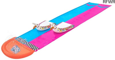 RFWR® 2-delige waterglijbaan met opblaasbare dieren - 487 x 138 cm