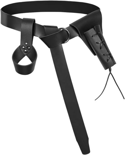 Drie Stuks Middeleeuwse Renaissance Riemen met Zwaard Sheath en Frog Vorm - PU Leer Viking Accessoires voor Kostuums van Mannen en Vrouwen