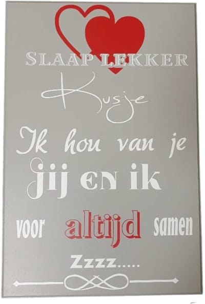 Tekstbord - spreukenbord - slaap lekker - wall art - muurdecotrie - slaapkamer
