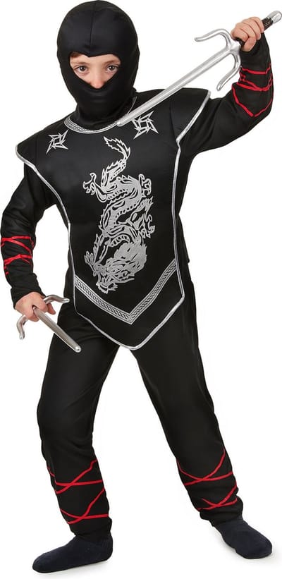 Zwart ninja kostuum voor jongens  - Verkleedkleding - 152/158