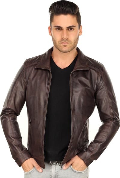 Versano Austin Leren Heren Jas Heren Jack XXL - Bruin