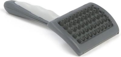 Deluxe massageborstel met Soft grip, klein. Grijs.