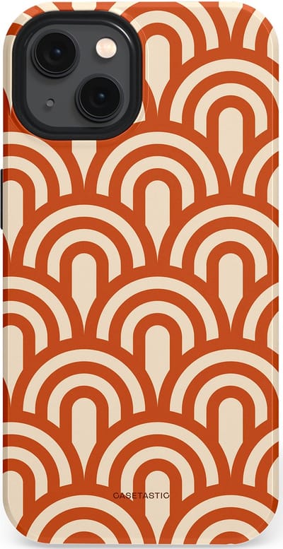 Casetastic hoesje geschikt voor Apple iPhone 13 - MagSafe - Dubbellaagse bescherming - Oranje Bogen Parade - Fashion Case - Terracotta Crème