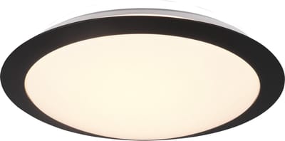 TRIO UMBERTO - Plafondlamp - Zwart mat - incl. 1x SMD 12 W - Plafondbevestiging - Lichtbron niet vervangbaar - Niet dimbaar - Badkamerverlichting