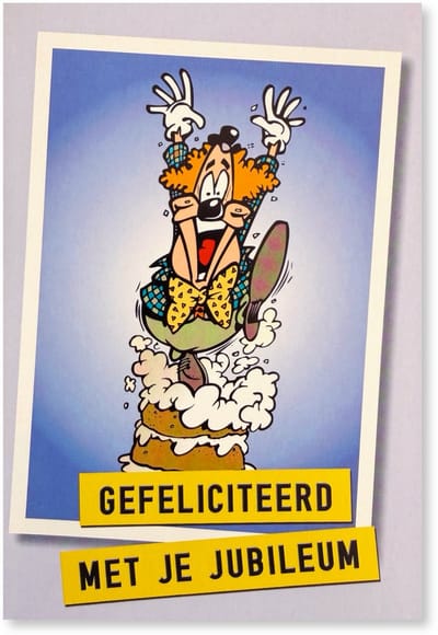 Gefeliciteerd met je Jubileum Wenskaart - 12 x 17 cm - gevouwen kaart Inclusief envelop