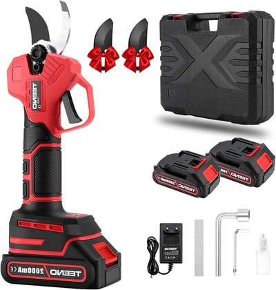 Elektrische Snoeischaar - Draadloze Snoeischaar - Tuinonderhoud Snoeien - Met 2 Batterijen - 40 mm - Rood