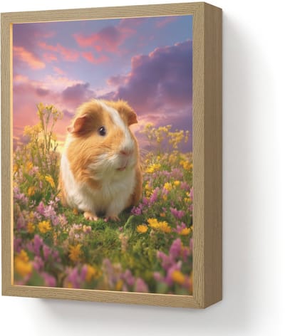 Wandlamp 30x40 cm - Oplaadbaar - Cavia - Kleurrijk - Bloemen - Wandlampen binnen woonkamer - Slaapkamer lamp - Decoratieve nachtlamp - Vloerlamp draadloos