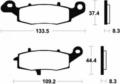 tecnium remblokje voor suzuki 500 gsf motorfiets 2004 tot 2007 mf204 / supersport voor nieuw