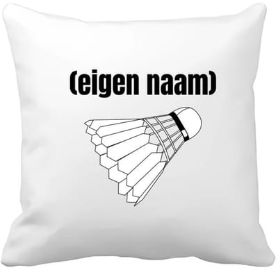 Akyol - badminton shuttle met eigen naam Kussen hoes - Badminton - badmintonner - sport - verjaardag cadeau - kado - geschenk - 40 bij 40 cm