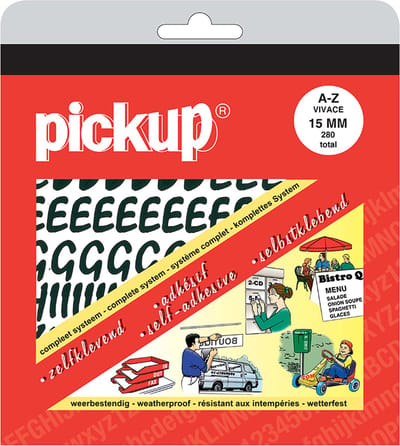 Pickup plakletters boekje Vivace zwart - 15 mm