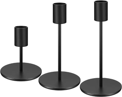 kandelaar voor staafkaarsen - elegante kandelaar voor bruiloft, diner en tafeldecoratie (metaal) (zwart)