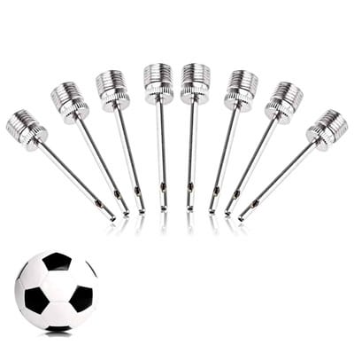 TOVBMUP Ballenpompnaald - Vervangende naald - Ventielnaaldset - Ballenpomp-opblaasnaald - Dubbele poort pompnaald - Ventieladapter-opblaasnaald - 8-pack - Zilver