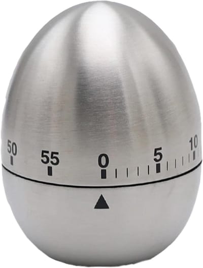 SnelShoppen - 1 Stuk Keuken Timer - Eivormige Mechanische Timer van RVS - Duurzaam en Nauwkeurig - Ideaal voor Koken, Studeren, Schoonheid en Sport