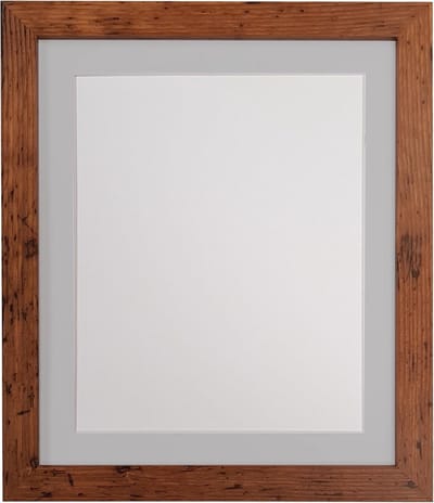 Vintage Houten Fotolijst met Passe-partout Vierkant Formaat