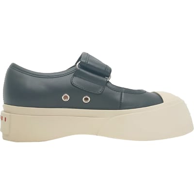 Marni Pablo Mary-Jane Sneakers in Zwart Nappa Kalfsleer