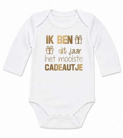 Baby Rompertje Ik ben dit jaar het mooiste cadeautje | Lange mouw | wit | maat 86-92 |voor de eerste 1e verjaardag 1 een jaar  jarig party Cakesmash outfit / first birthday  cadeau eerste Moederdag liefste mama Vaderdag papa