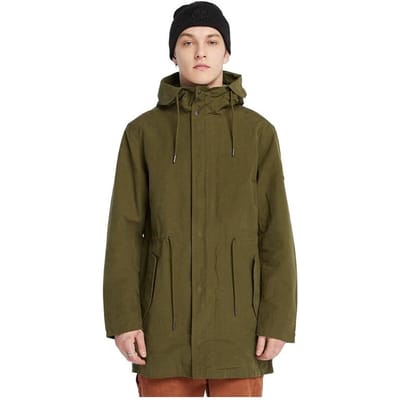 Timberland Parka Décontractée Couleur Unie Résistante à l'Eau Printemps et Automne à Capuche Vêtements d'Extérieur Homme Vert Olive Foncé A6FYH-302 L black