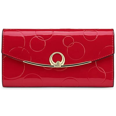 Dames Portemonnees Lange Portemonnee voor Dames met Mobiele Telefoonzakje Leren Portemonnee RFID Bescherming red