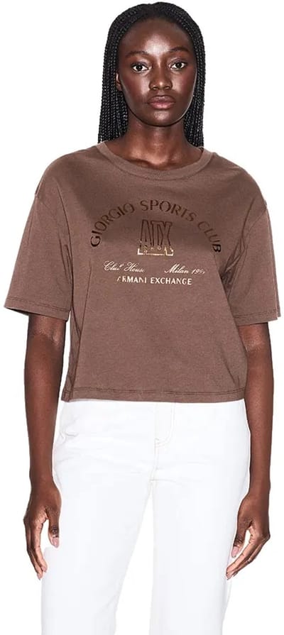 Armani Exchange Xw002335_af10356 T-shirt Met Korte Mouwen Bruin L Vrouw