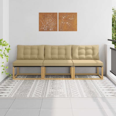 vidaXL - Buiten - Midden - Sofa - Massief - Acacia - Hout - Wit