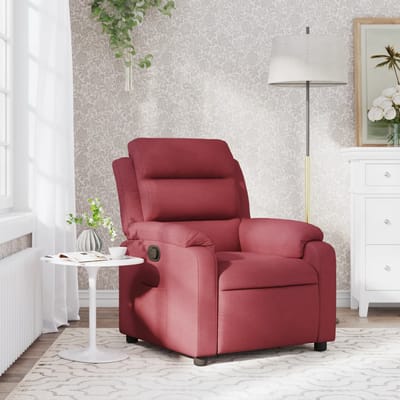 vidaXL - Fauteuil - verstelbaar - stof - wijnrood
