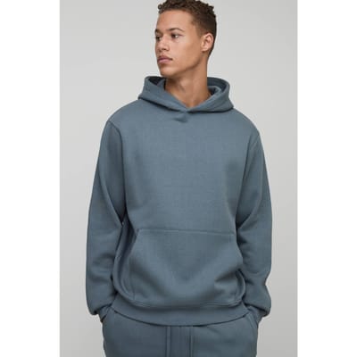 Tall Essential Regular Fit Over the Head Hoodie | Slate Grey | Size Small