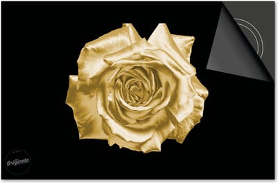 Inductie beschermer 60x60 - afdekplaat inductie mat - Dietrix Kookplaat beschermer - Exclusief - Black en Gold - Gouden Roos