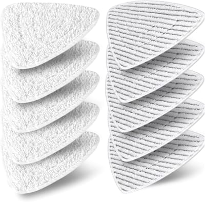 Stoom Dweil Pads - Vezeldoeken - Hardnekkige Vlekken Verwijderen - Chenille Vezel Structuur - 10 Stuks - Grijs