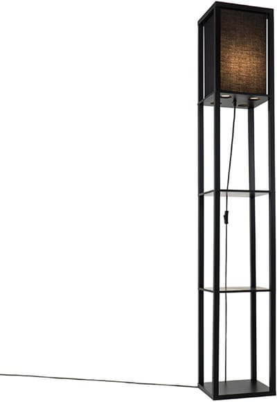 QAZQA stojan - Moderne Vloerlamp | Staande Lamp - 1 lichts - H 159 cm - Zwart - Woonkamer | Slaapkamer | Keuken