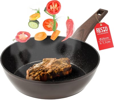 Koekenpan - Koekenpan Diep - Allround Bakken - Vierlaagse Antiaanbaklaag - 26 cm - Zwart