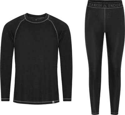DANISH ENDURANCE Thermoset voor Dames & Heren - Gerecycelde Materialen - Thermokleding - Zwart/Grijs - Maat S