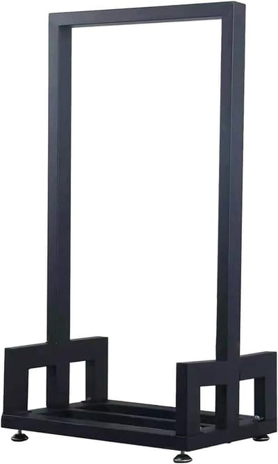 Houtblokhouder Open Haard - Brandhoutrek Opslagrek - Haardhout Opslaan - Verhoogde Basis - 95 x 50 x 35 cm - Zwart