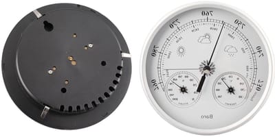 Weerinstrument 3-in-1 - Weermeter Huis - Weer Monitoren - Aluminium Constructie - 130 Mm Diameter - Zilver Wit