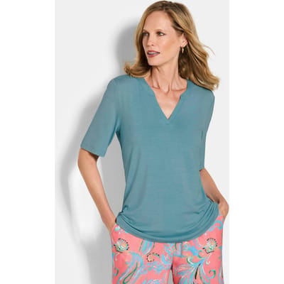 Jersey shirt van zachte viscose - türkis - Gr. 19 van Goldner Fashion
